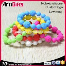 Promotion hot sell custom high quality lovely silicone bead bracelet
